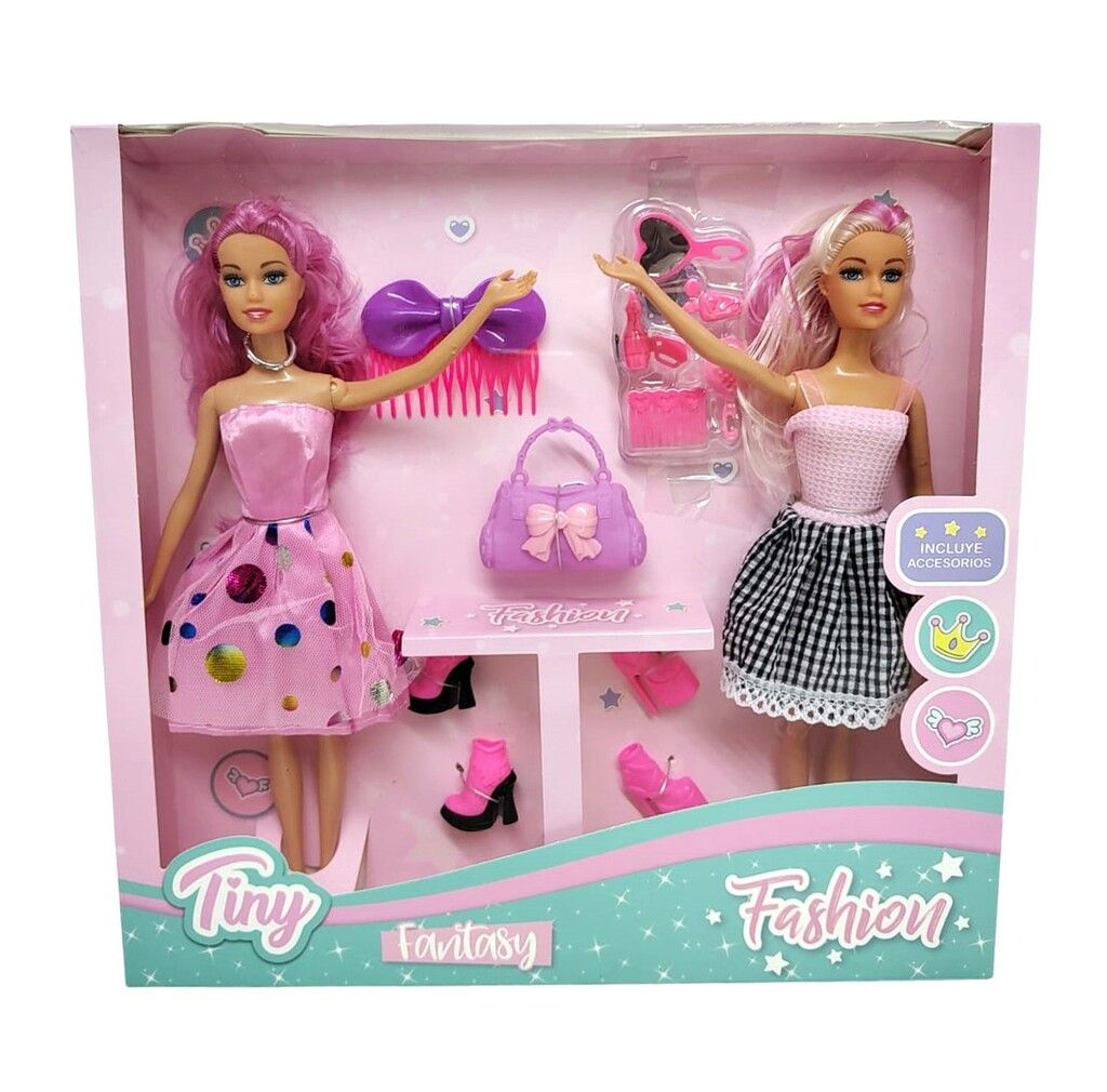 Muñeca Tiny Fashion Con Accesorios Sebigus 53465