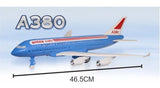 Avion Grande A Friccion Tecno A380 C Luz Sonido 46 Cm Antex Color Azul