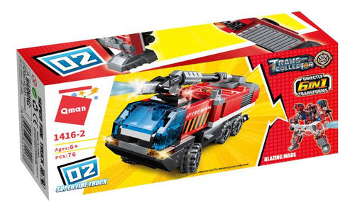 Bomberos Set Transformers Bloques P/armar 1416 Qman