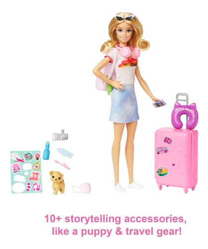 Barbie Muñeca Viajera Con Mascota Orig.mattel Hjy18