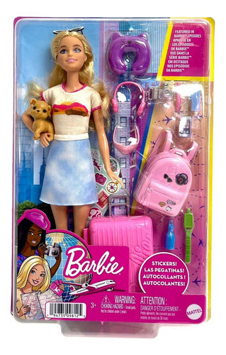 Barbie Muñeca Viajera Con Mascota Orig.mattel Hjy18