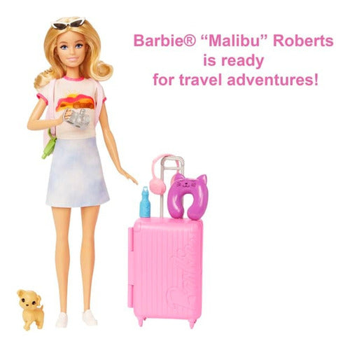 Barbie Muñeca Viajera Con Mascota Orig.mattel Hjy18