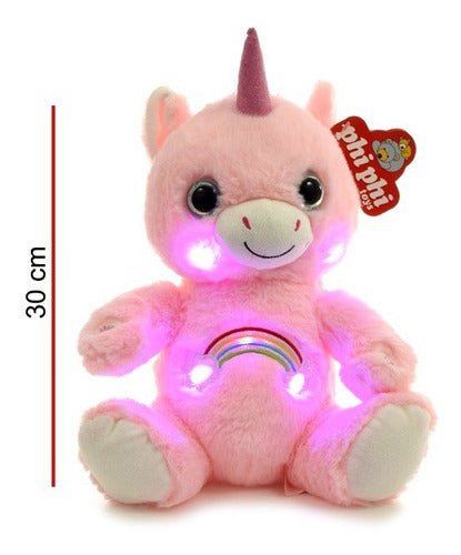 Peluche Unicornio Con Luz 28cm Phi Phi Toys 1634