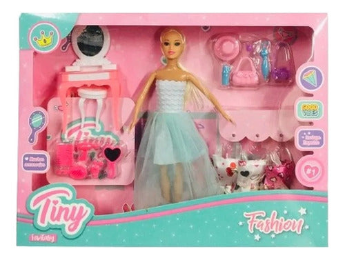 Muñeca Tiny Fashion Con Accesorios Sebigus 53537