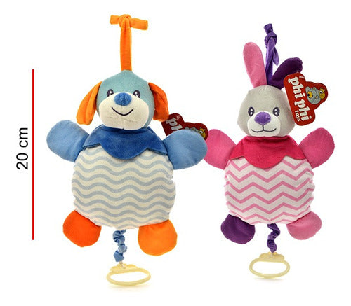 Peluche Plush Cunero Musical Animales 20cm Phi Phi Toys 2556