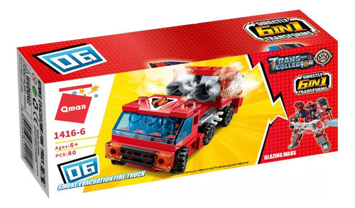 Bomberos Set Transformers Bloques P/armar 1416 Qman