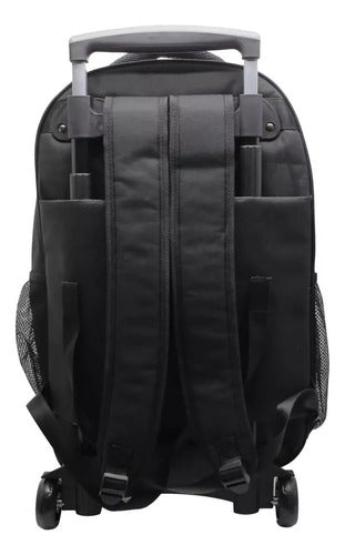 Mochila Cresko Unique Con Carro 20 Pulgadas Ck662 Prem Color Negro Diseño De La Tela Liso