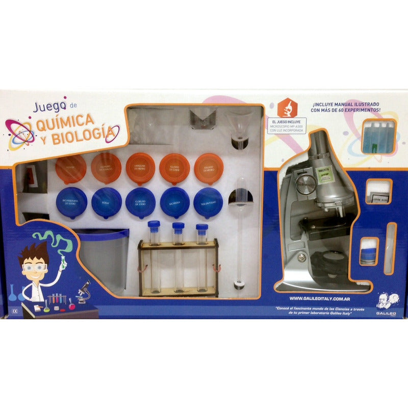 Juego De Quimica Y Biologia Galileo Con Microscopio Incluido