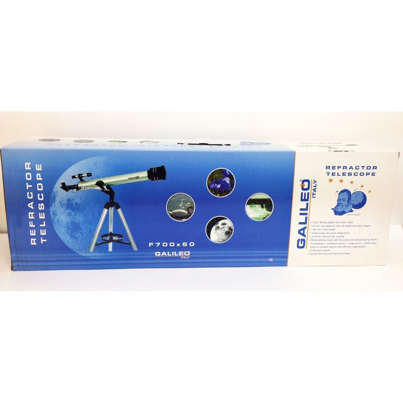 Telescopio Galileo Refractor F700x60 Astronomico Y Terreste