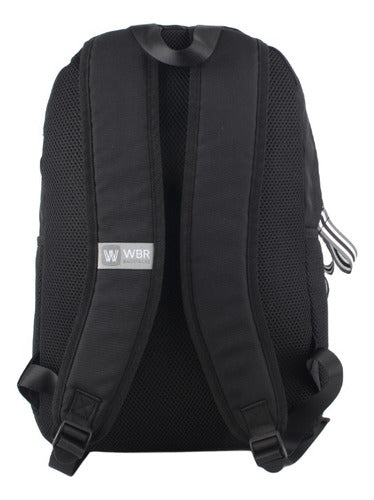 Mochila De Espalda Urbana 17'' Wabro 11039 Color Negro Diseño De La Tela Lisa