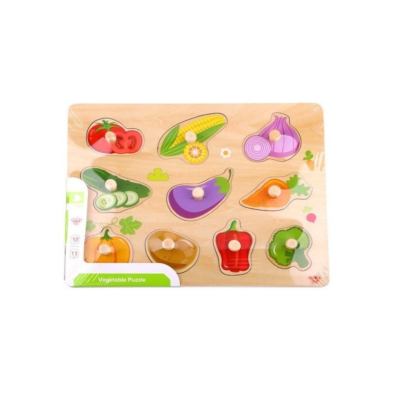 Rompecabezas Encastre Vegetales Pieza Madera Tooky Toy Ft691