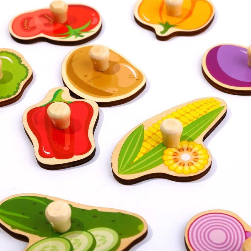 Rompecabezas Encastre Vegetales Pieza Madera Tooky Toy Ft691
