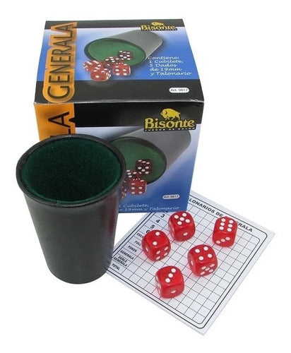 Generala Cubilete Dados 19mm Con Talonario 9817 Bisonte