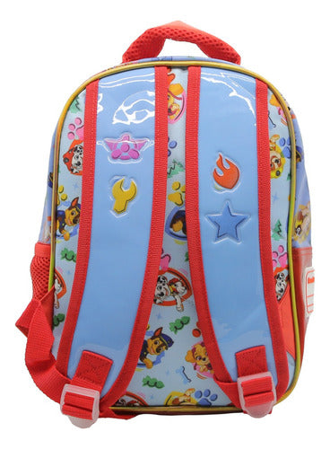 Mochila Espalda Paw Patrol Jardin Pw123 Orig. 12'' Color Celeste Diseño De La Tela Estampado
