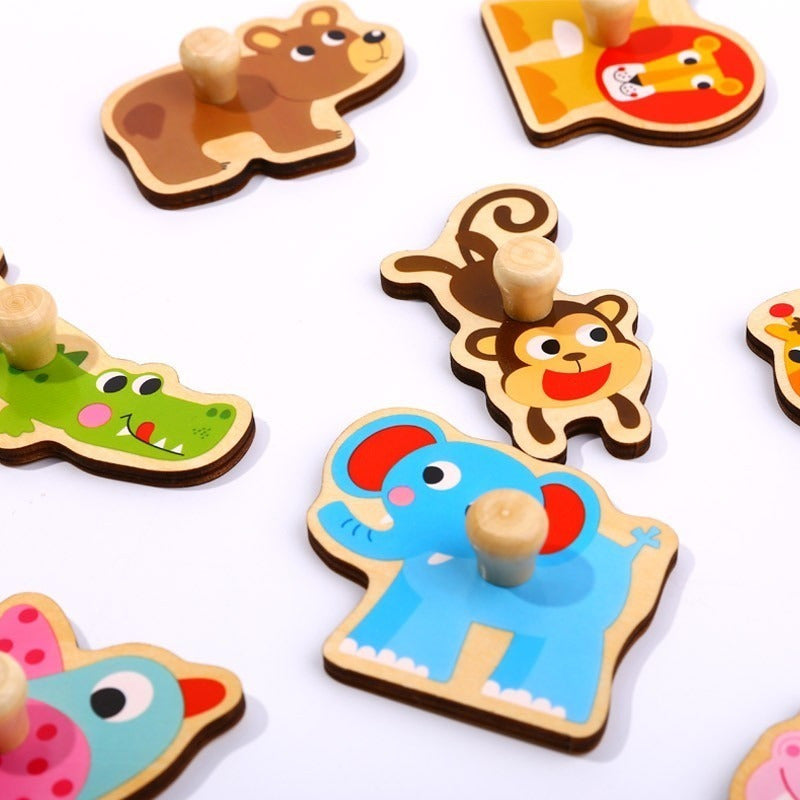 Rompecabezas Encastre Animales Piezas Madera Tooky Toy Ft692