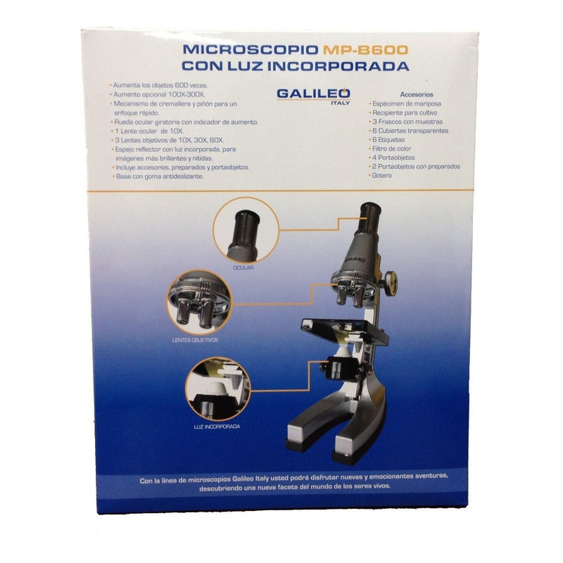 Microscopio Galileo Mp-b600 600x Con Luz Incorporada