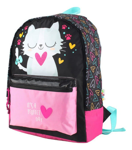 Mochila De Espalda Gatito 17'' Wabro 11055