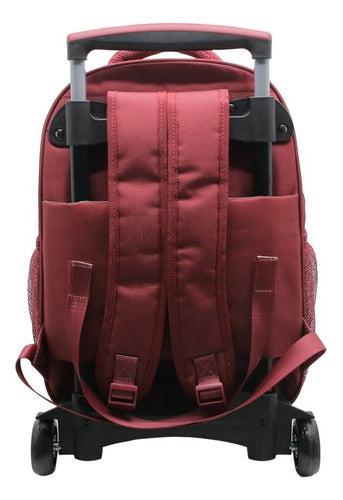 Mochila Escolar Cresko Unique Linea One Con Carro Color Rojo Diseño De La Tela Liso