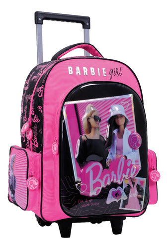 Mochila Con Carro Barbie 18'' Lic. Original 35620