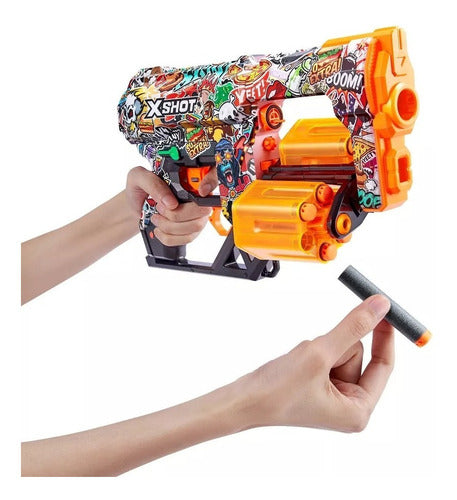 Pistola X-shot Skins Con 12 Dardos Original Zuru 7299