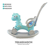 Mecedor Unicornio 3 En 1 Celeste Okbb0304