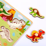 Rompecabezas Encastre Dinos Piezas Madera Tooky Toy Ft694