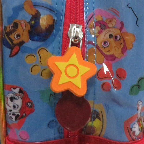 Mochila Espalda Paw Patrol Jardin Pw123 Orig. 12'' Color Celeste Diseño De La Tela Estampado