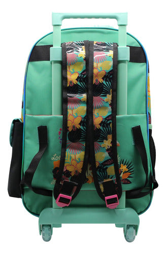 Mochila Escolar Cresko Sirenita Encanto 18p Carrito Rueditas Color Negro