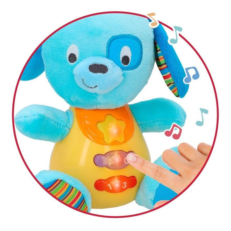 Peluche Interactivo Perrito Con Luz Y Sonido 0686 Winfun