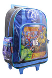 Mochila Escolar Avengers Marvel Iron Man Hulk Poder Carro Color Azul Diseño De La Tela Liso