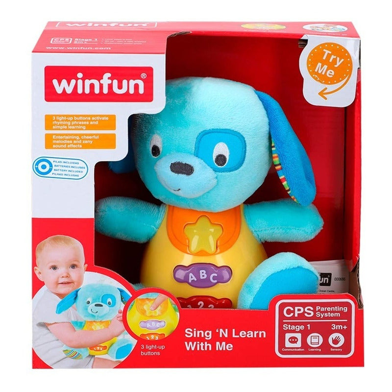 Peluche Interactivo Perrito Con Luz Y Sonido 0686 Winfun