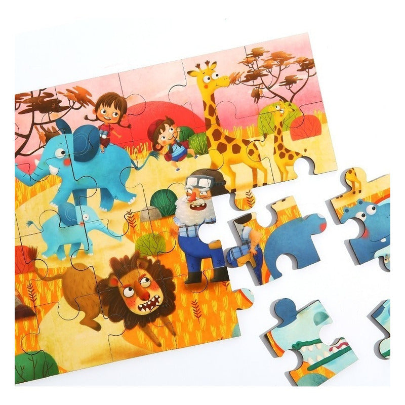 Rompecabezas Jungla Piezas Madera Tooky Toy Ft730