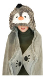 Manta De Peluche Pinguino C/capucha De Animales Wabro 70234