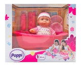 Muñeca Poppi Bebe Con Bañadera 20cm 6605