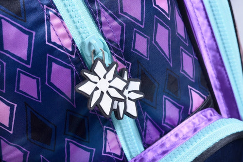 Mochila Frozen Relieve Con Carro 18 Pulgadas Wabro 57817 Color Violeta 57817 Diseño De La Tela Estampada