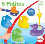 5 Patos Juego Para El Baño C/caña De Pescar Antex 2284
