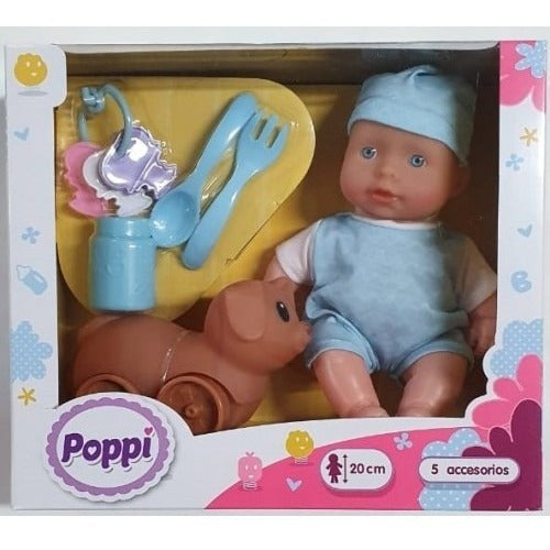 Muñeca Poppi  Con Sonido Y  Biberon 20cm 28045
