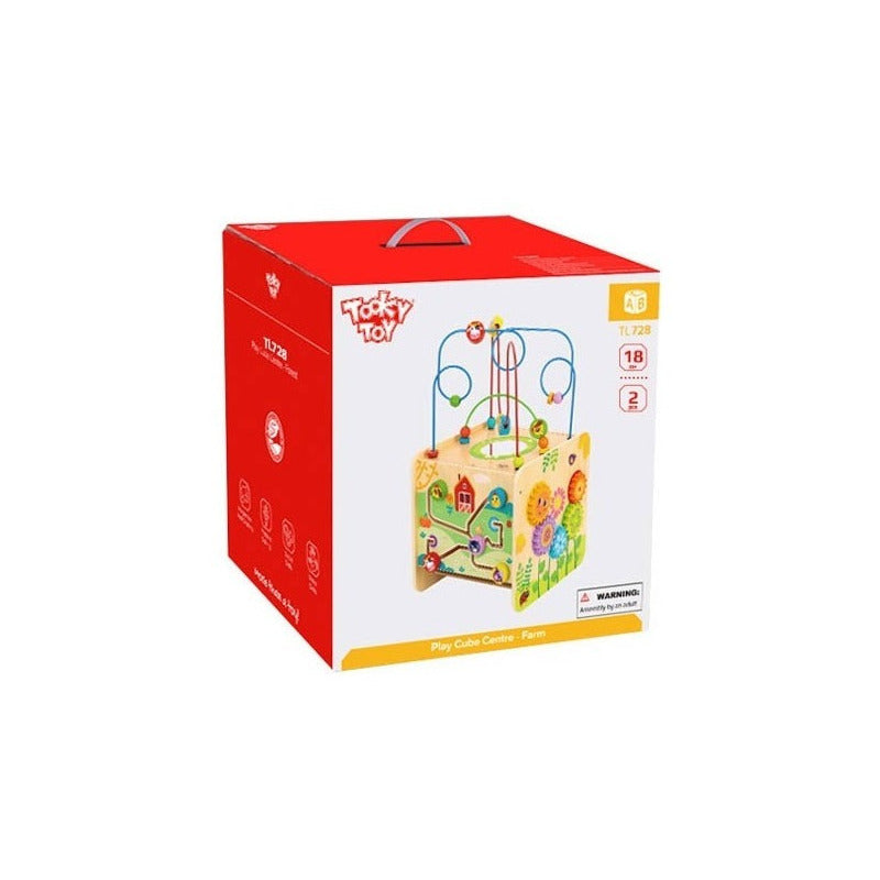Cubo Multijuegos Prono Piezas Madera Tooky Toy Ft724