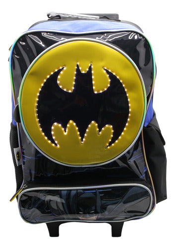 Mochila Con Carro Batman Con Luz Lj383 Dc Original 18''