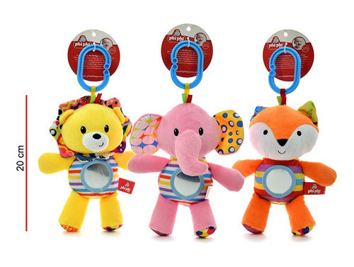 Peluche Plush Sonajero Animales C/espejo Phi Phi Toys 1688