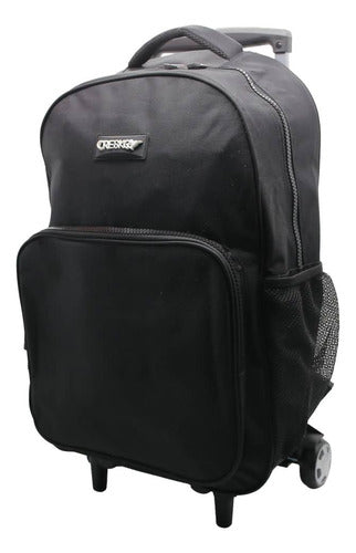Mochila Con Carro Negro Liso 20'' Ck662 Original Cresko