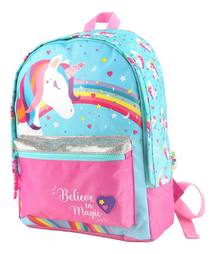 Mochila De Espalda Unicornio 17'' Wabro 11054