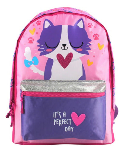 Mochila De Espalda Gatito 17'' Wabro 11055