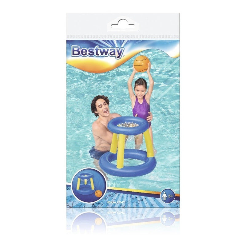 Set De Basquet Inflable Con Pelota Y Aros Bestway 61cm 52418