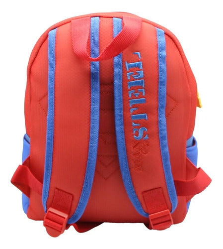 Mochila Escolar La Liga De La Justicia Superman Clasico Color Rojo Diseño De La Tela Liso