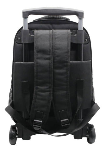Mochila Con Carro Negro Liso 16'' Ck660 Original Cresko