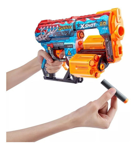 Pistola X-shot Skins Con 12 Dardos Original Zuru 7299