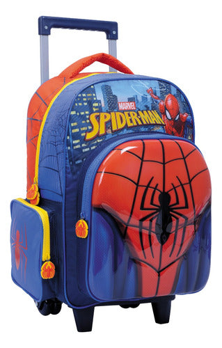 Mochila Con Carro Spiderman Con Lic. Original 16'' 11729