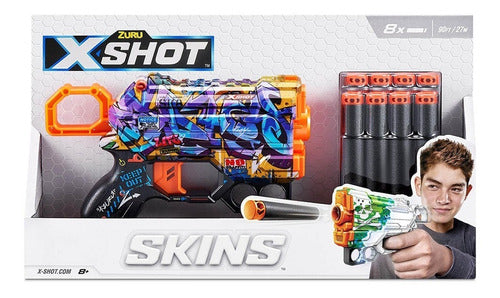 Pistola X-shot Skins Menace Con 8 Dardos Original Zuru 7297