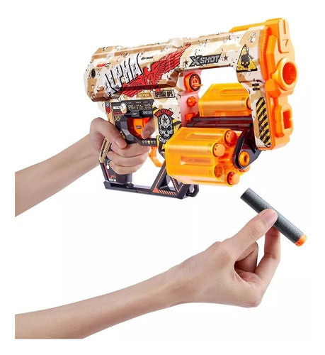 Pistola X-shot Skins Con 12 Dardos Original Zuru 7299